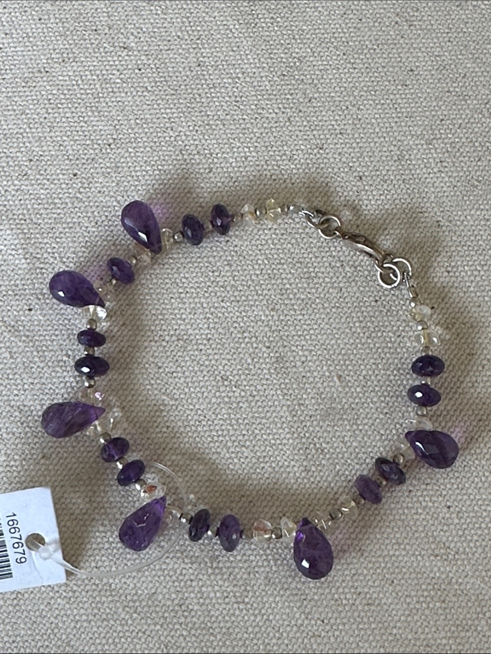 Purple Precious Gemstone Bracelet